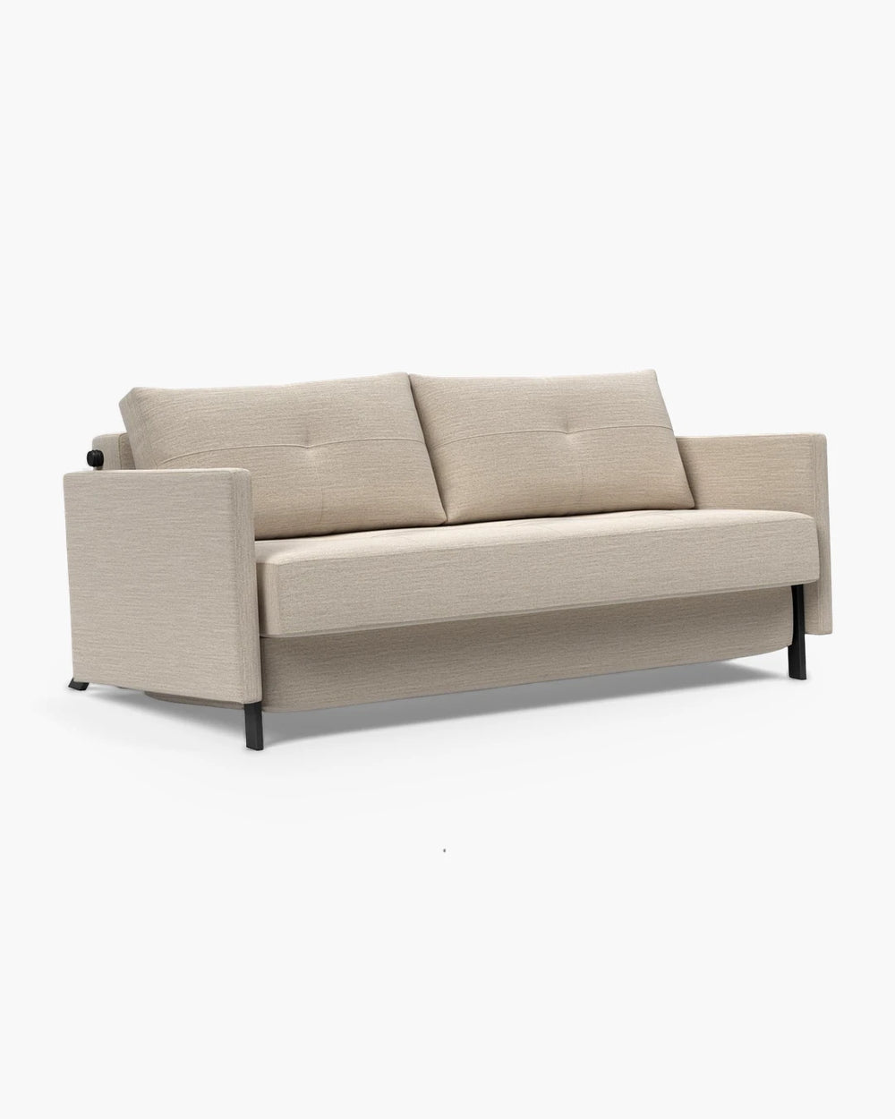 Slaapbank Cubed met armleuning van Innovation Living in beige stof