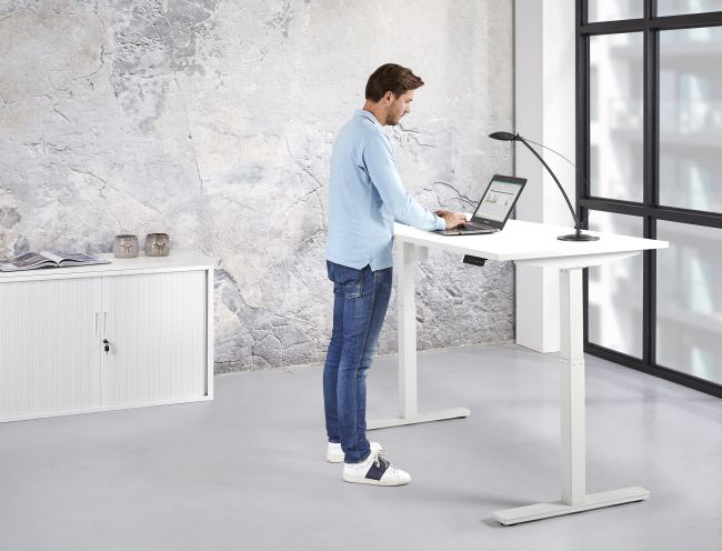 Elektrisch verstelbaar bureau 160 x 80cm - wit
