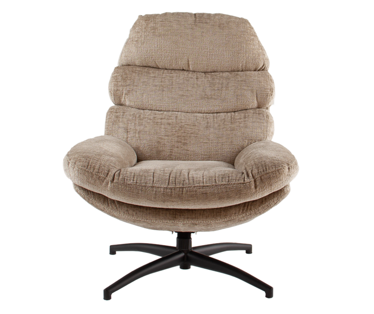 Fauteuil met voetenbank - beige