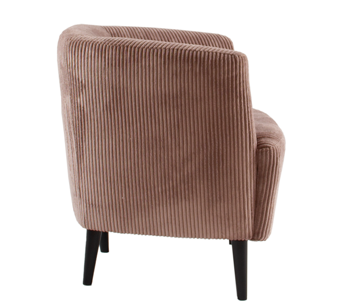 Fauteuil in fluweel - roze