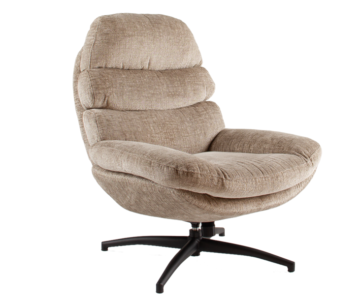 Fauteuil met voetenbank - beige