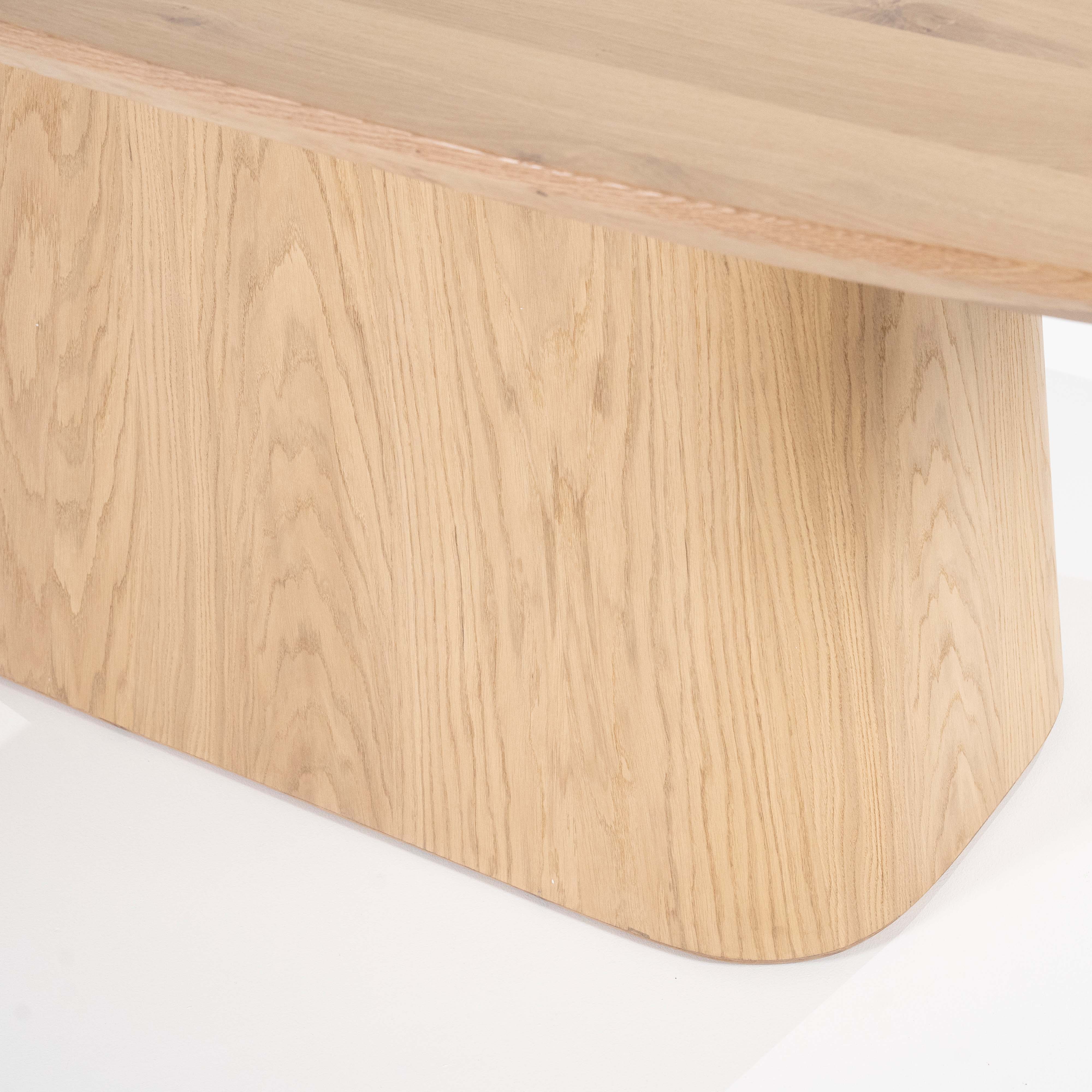 Ovale houten eettafel 200x110cm - natuur eiken