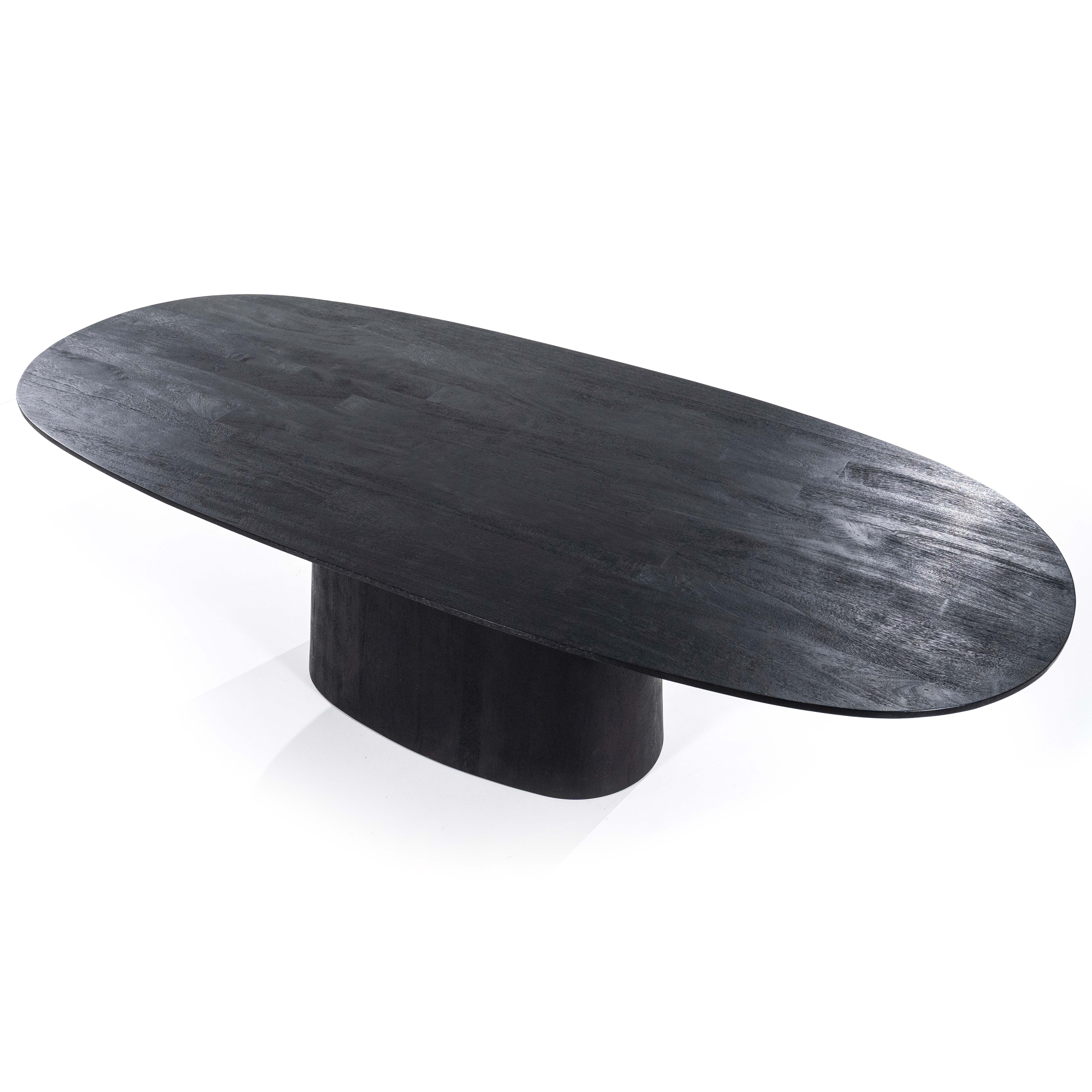 Eettafel 300x110cm in mangohout - zwart