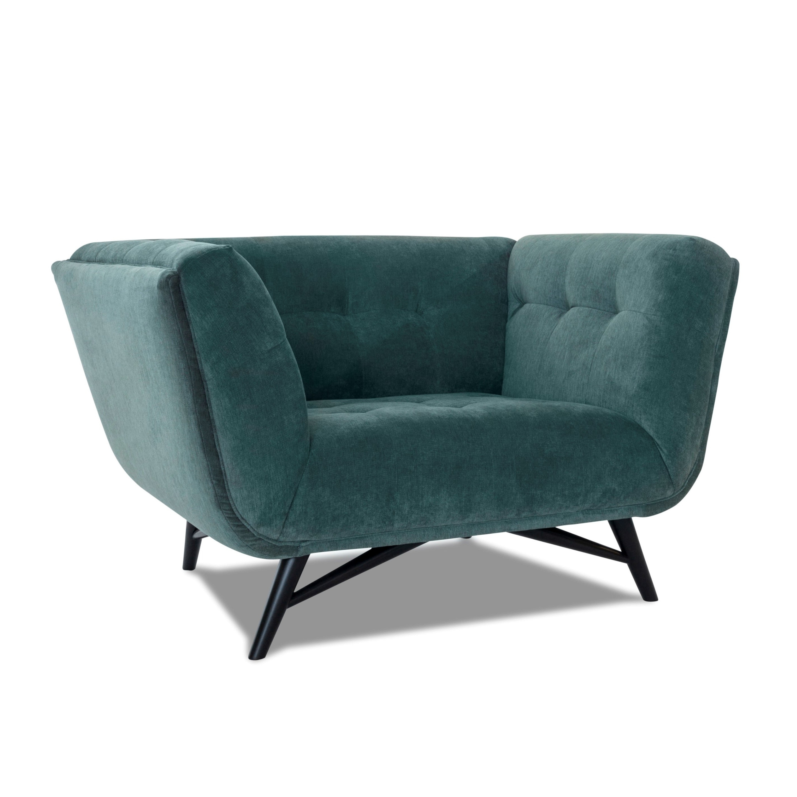 Fauteuil met stiksels - donkergroen