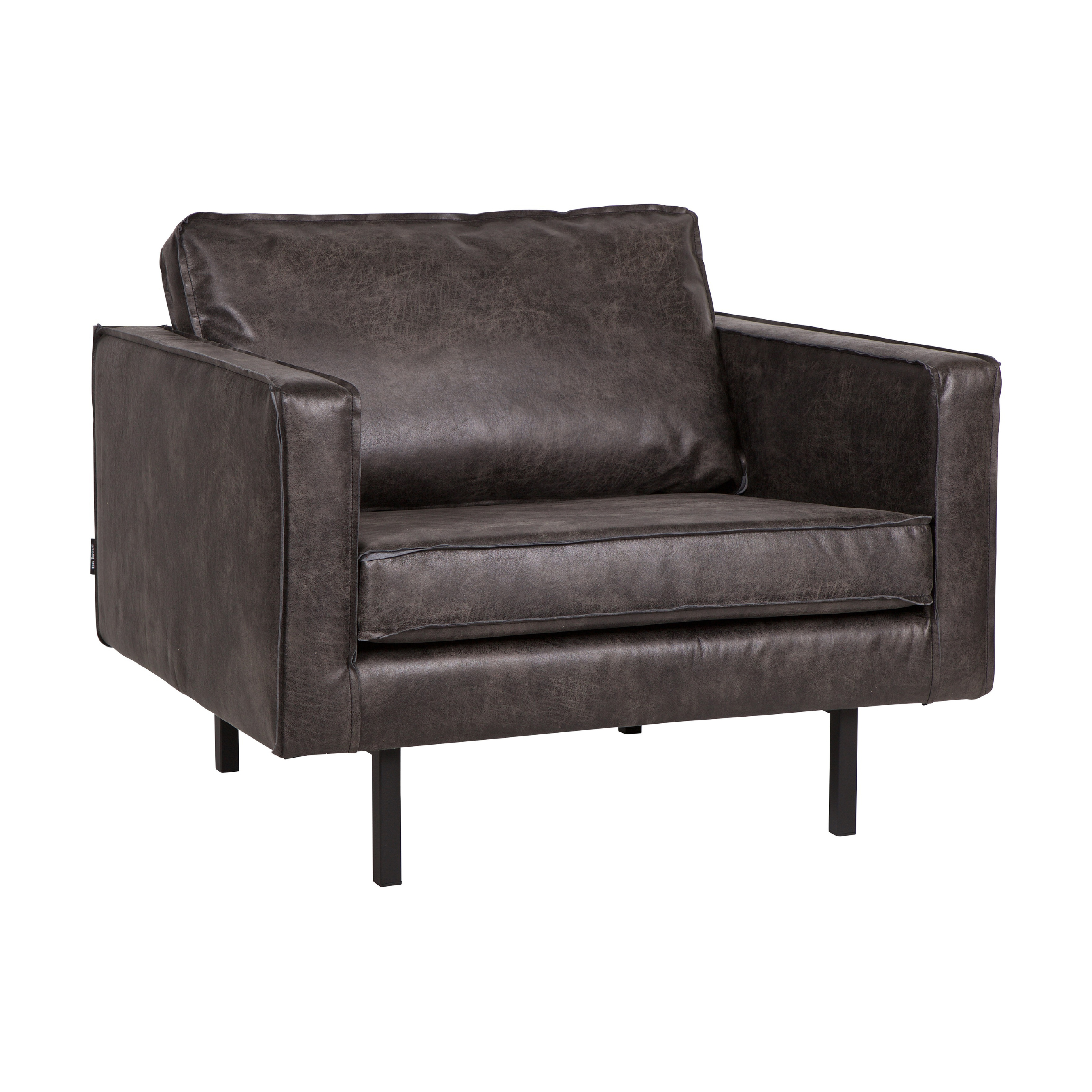 Fauteuil in leder - zwart