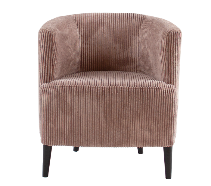 Fauteuil in fluweel - roze