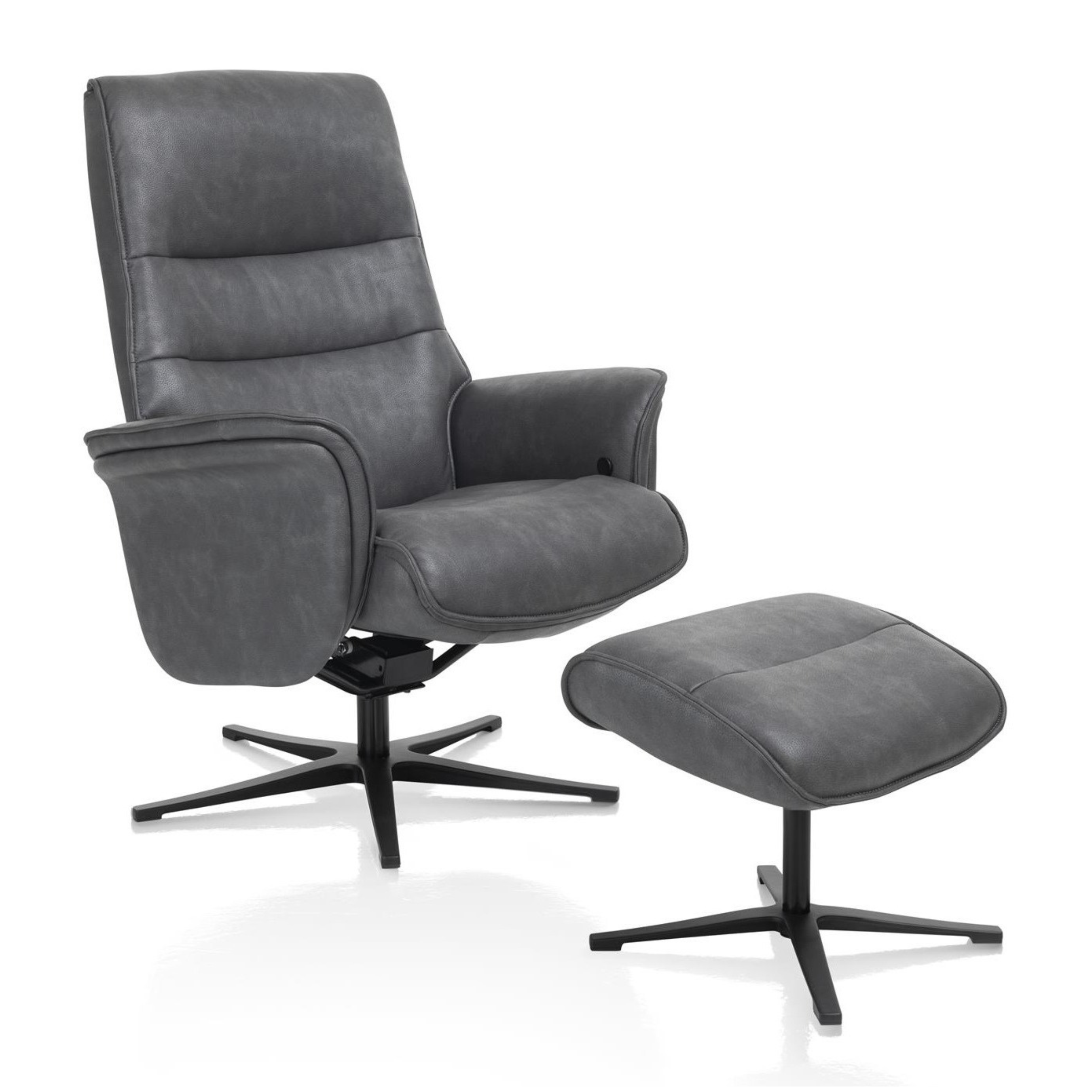 Relaxfauteuil Lotis met voetenbank - antracietgrijs