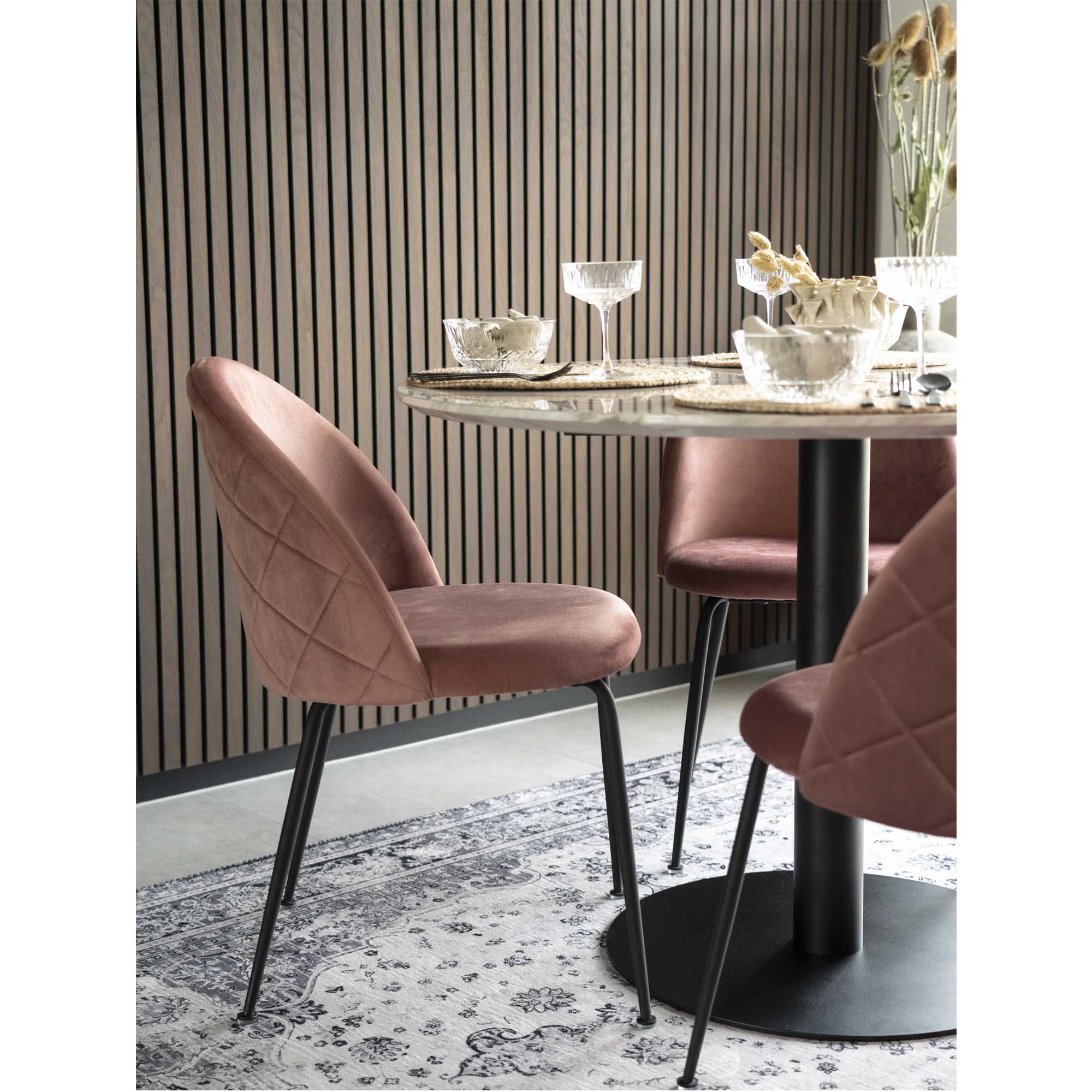 Velvet stoel - roze