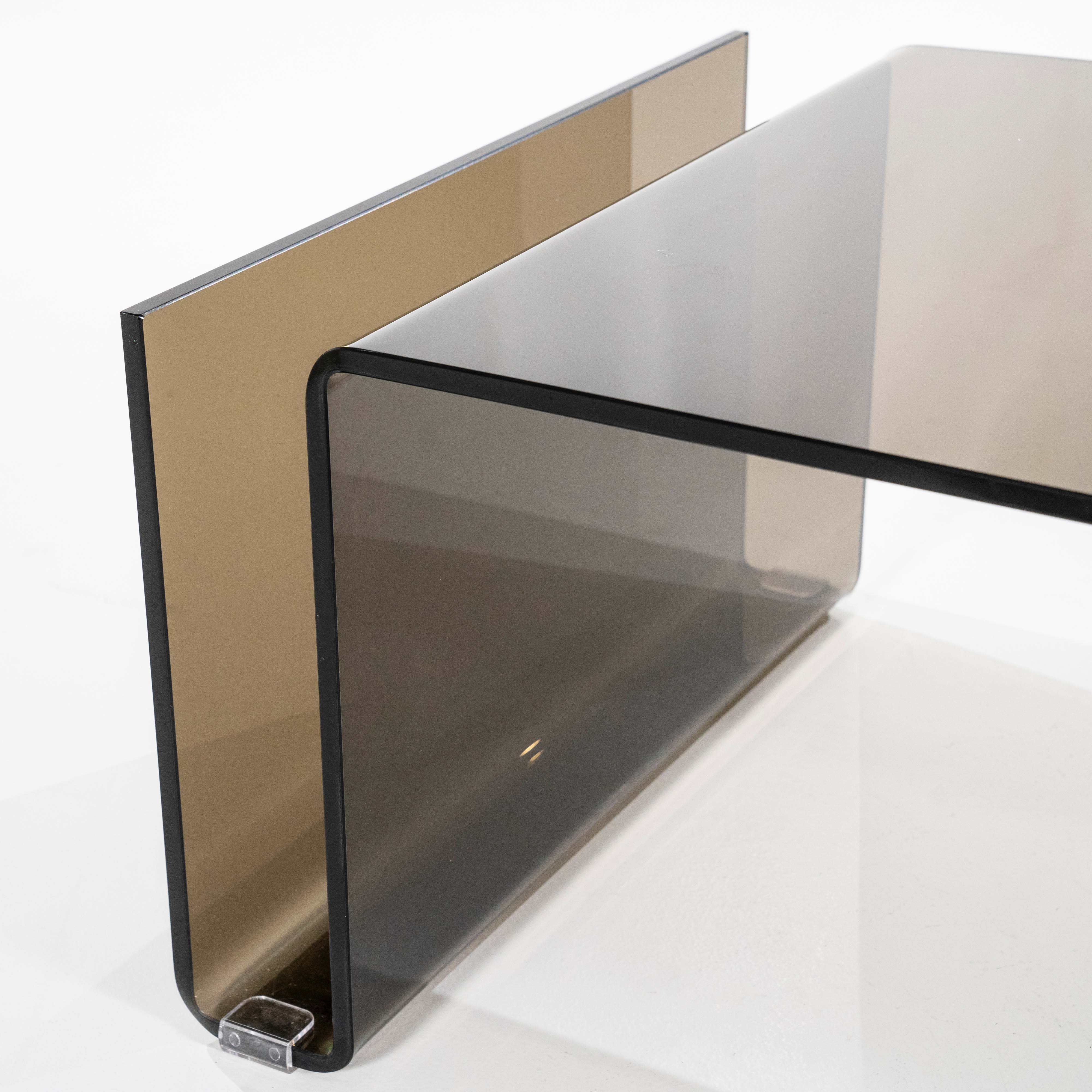 Glazen salontafel 120x60cm - donkerbruin