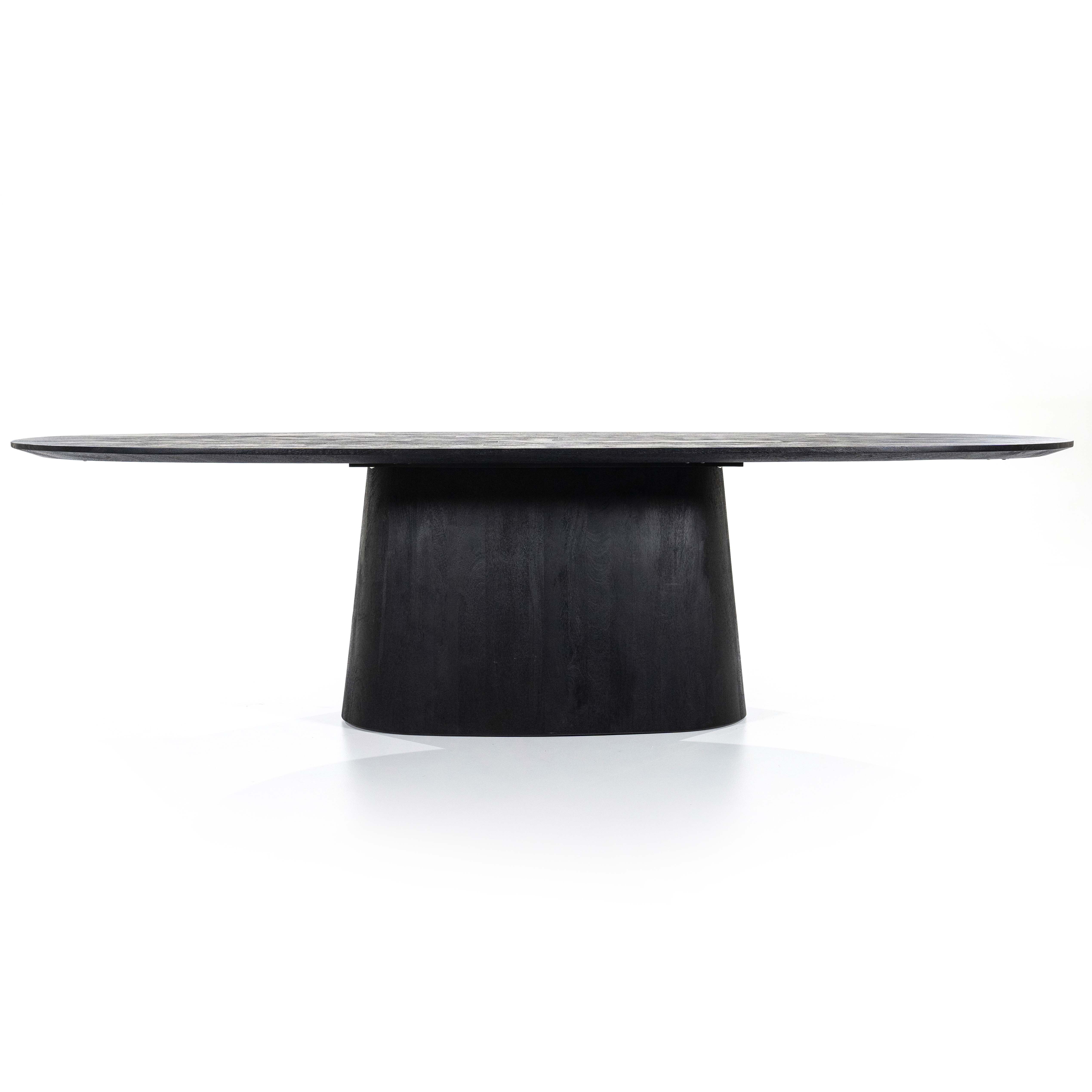 Eettafel 300x110cm in mangohout - zwart